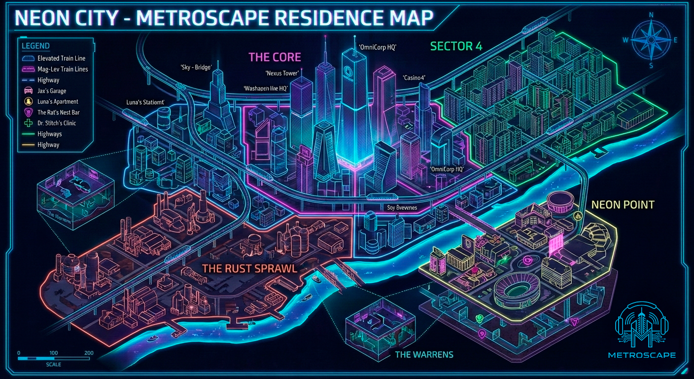 Neon City Map